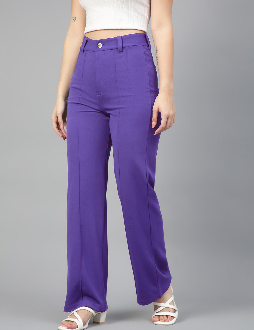 KOTTY Regular Fit Women Purple Trousers 