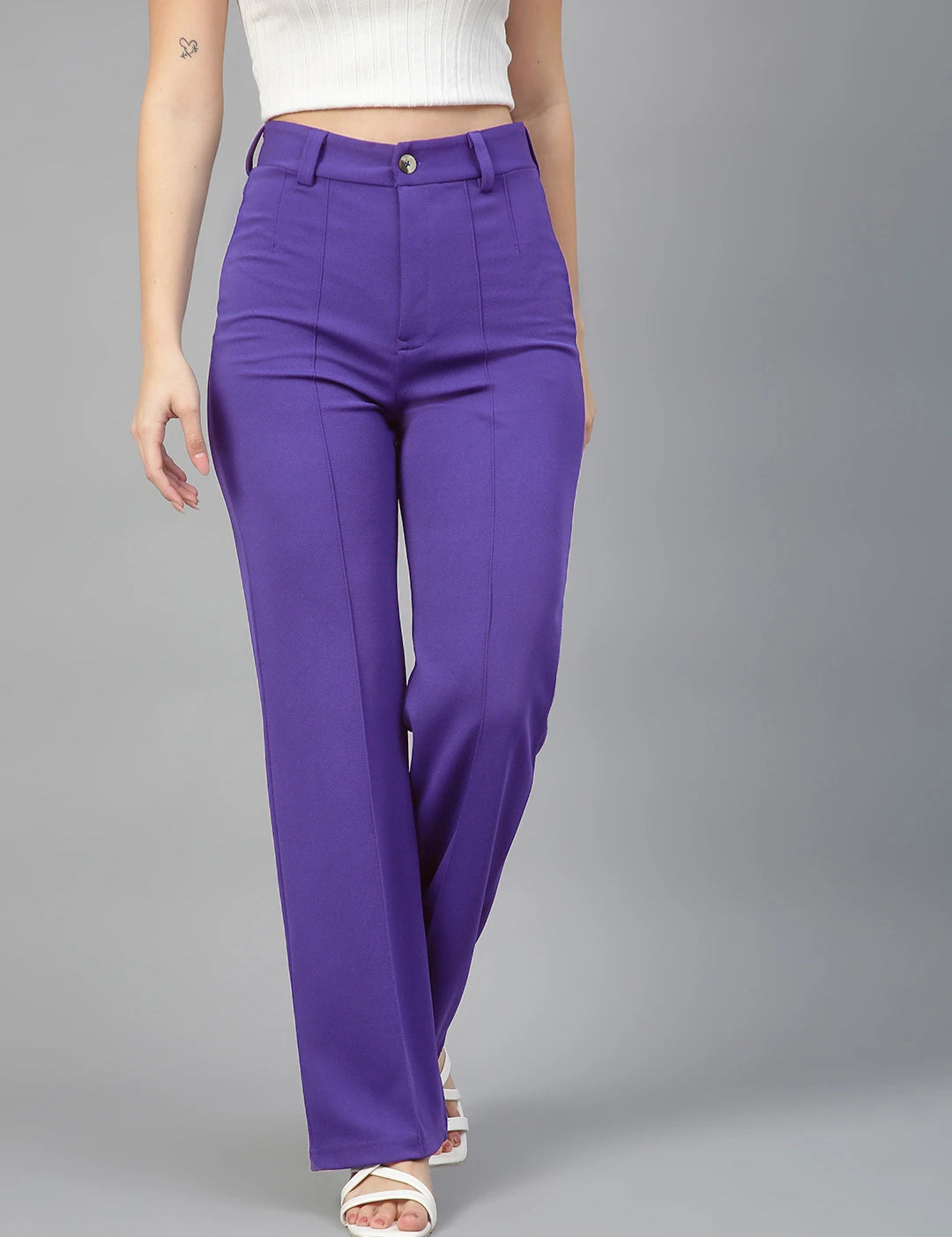 KOTTY Regular Fit Women Purple Trousers 