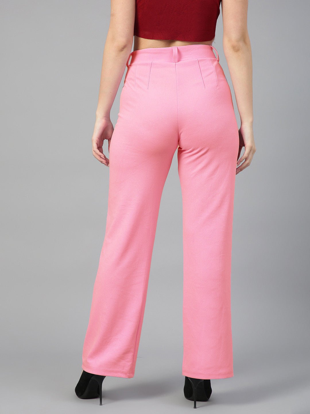 KOTTY Womens Solid Attractive High Rise Pant