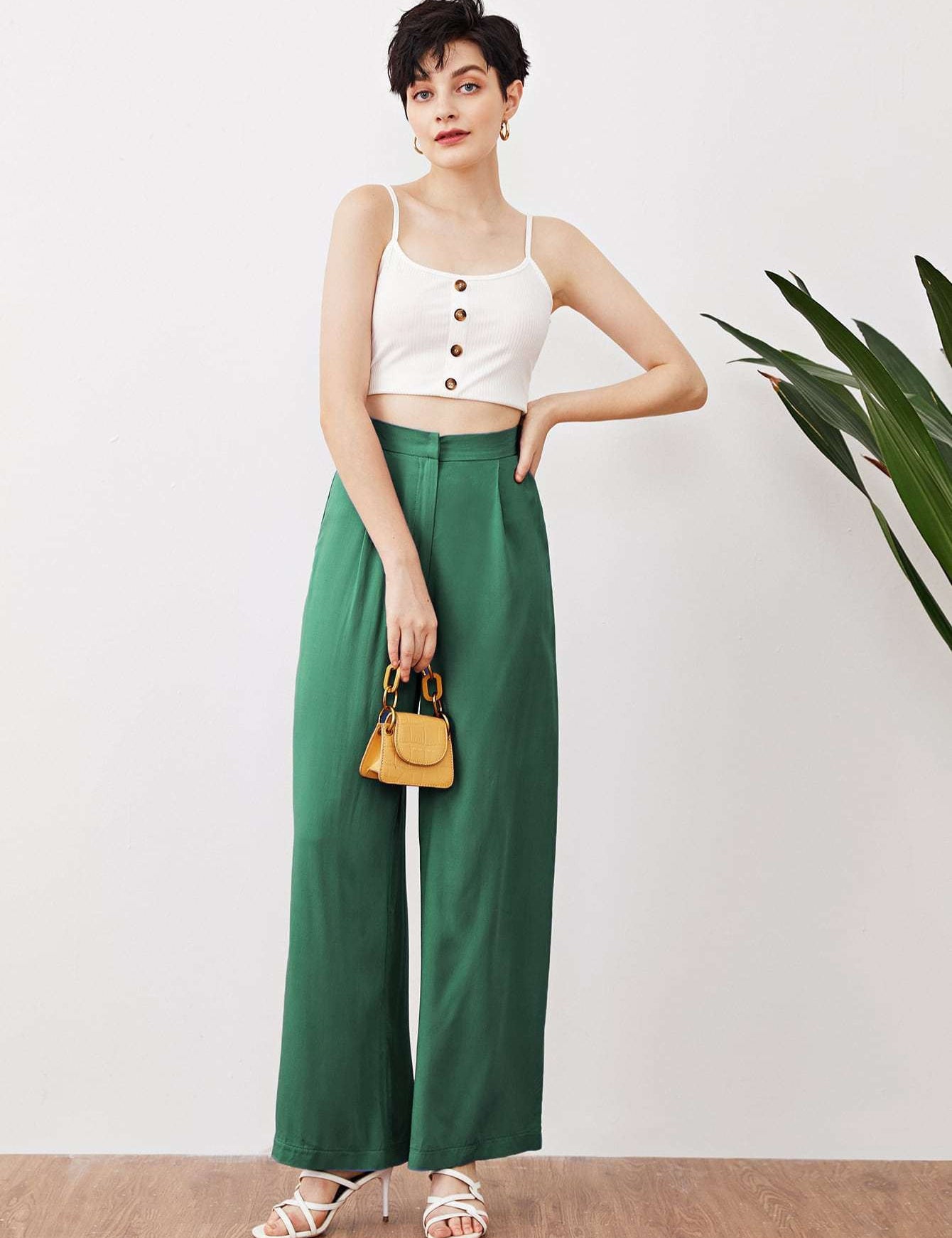 KOTTY Womens Solid Attractive High Rise Pant