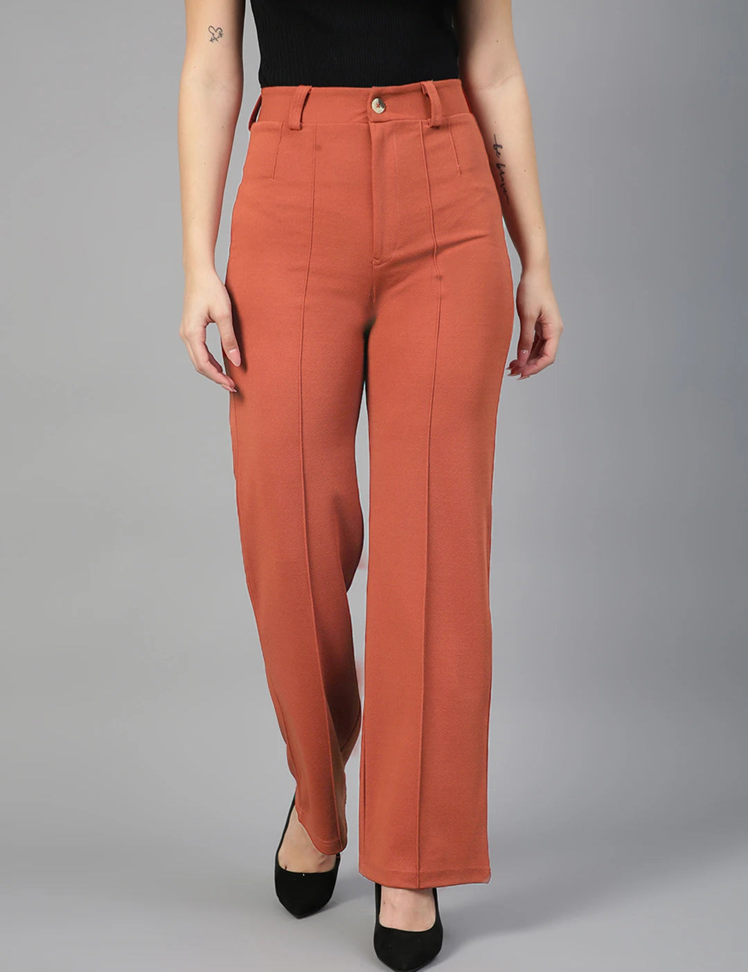 KOTTY Regular Fit Women Orange Trousers 