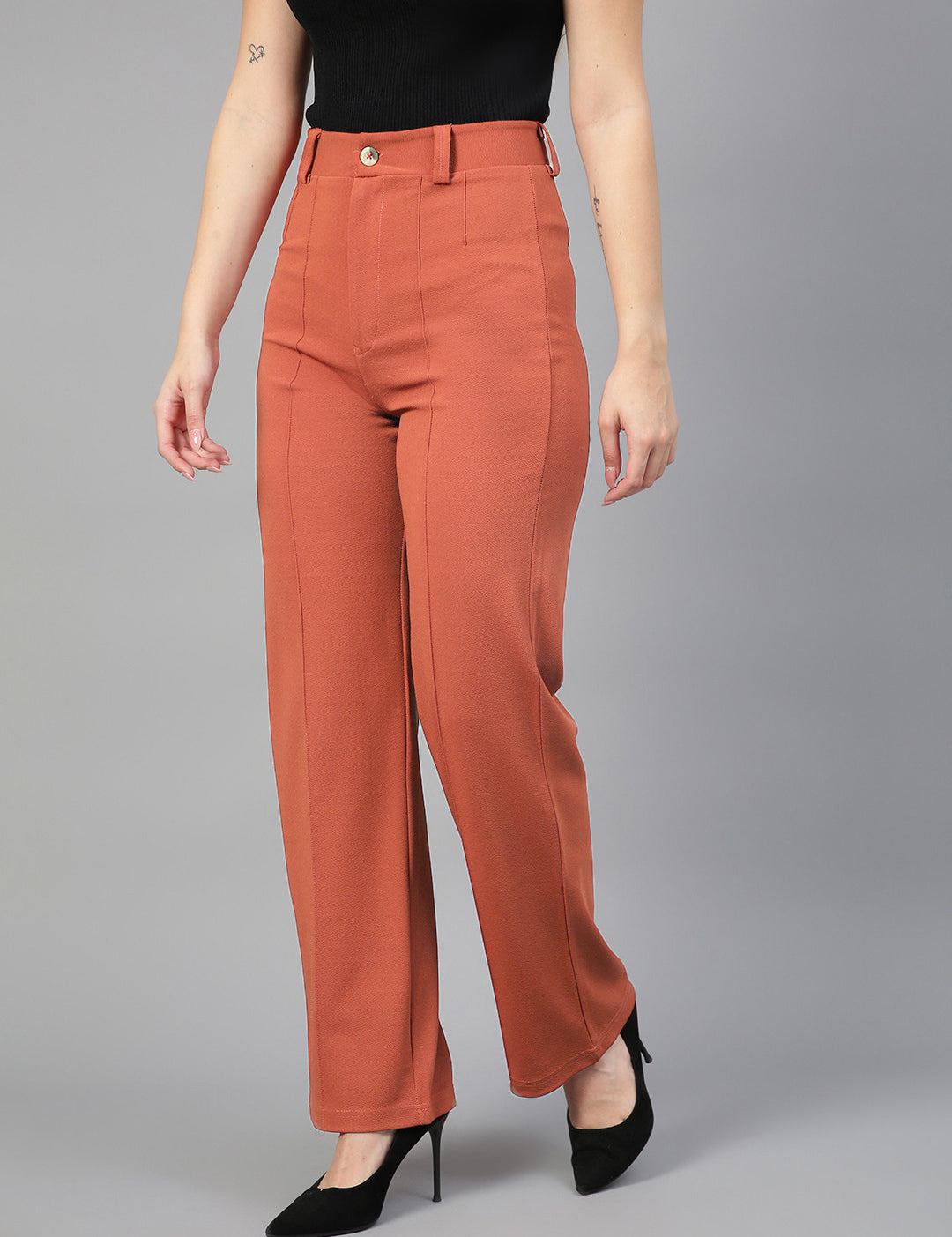 KOTTY Regular Fit Women Orange Trousers 