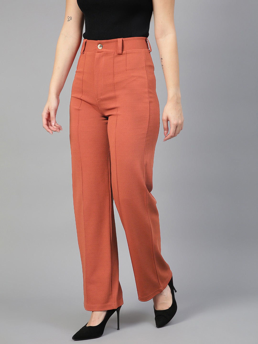 KOTTY Regular Fit Women Orange Trousers 