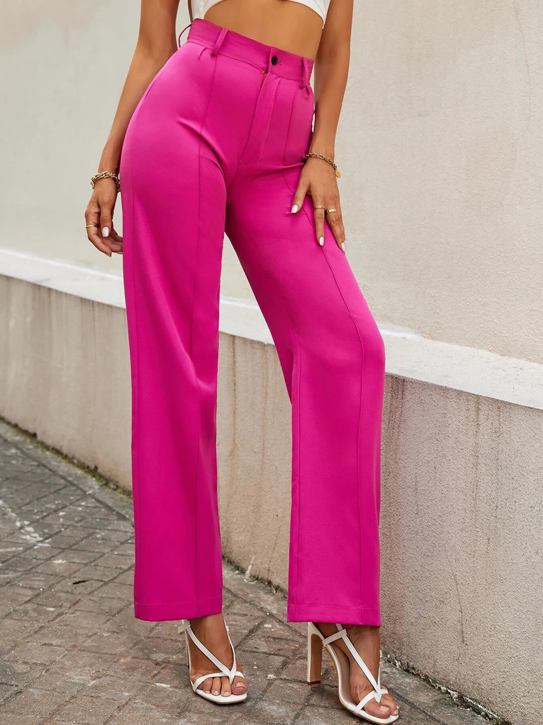 KOTTY Womens Solid Attractive High Rise Pant