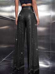KOTTY Flared Women Black Trousers 