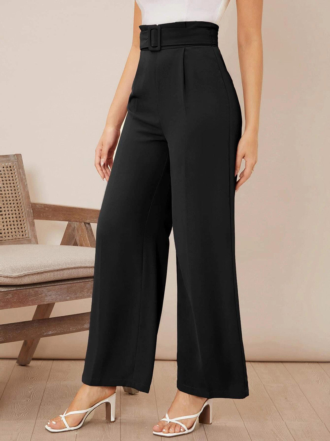 KOTTY Regular Fit Women Black Trousers 