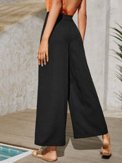 KOTTY Flared Women Black Trousers 