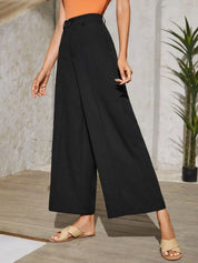 KOTTY Flared Women Black Trousers 