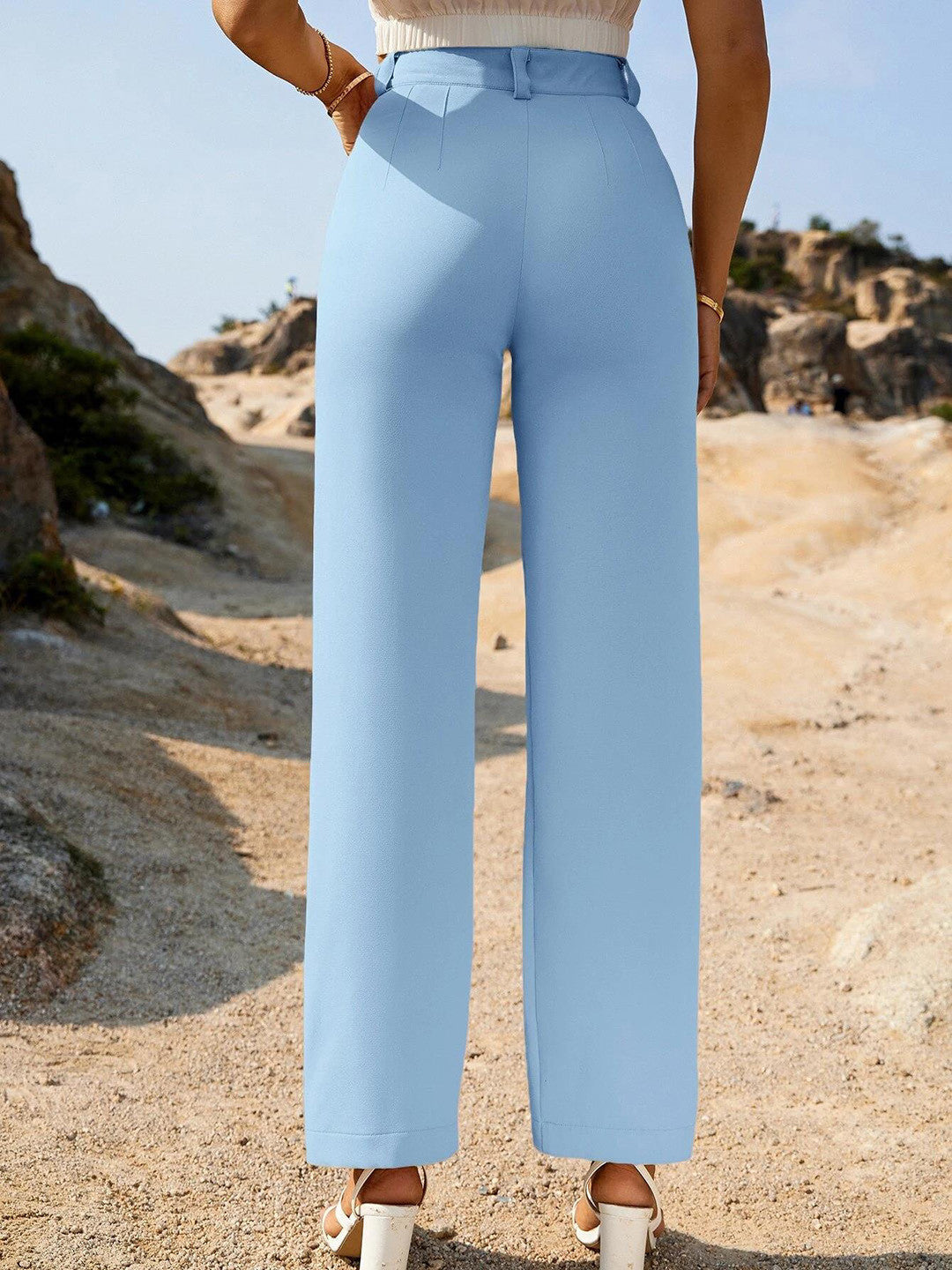 KOTTY Regular Fit Women Light Blue Trousers 