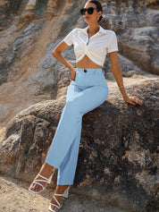 KOTTY Regular Fit Women Light Blue Trousers 