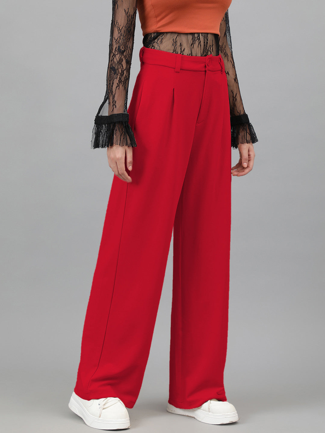 KOTTY Regular Fit Women Red Trousers 