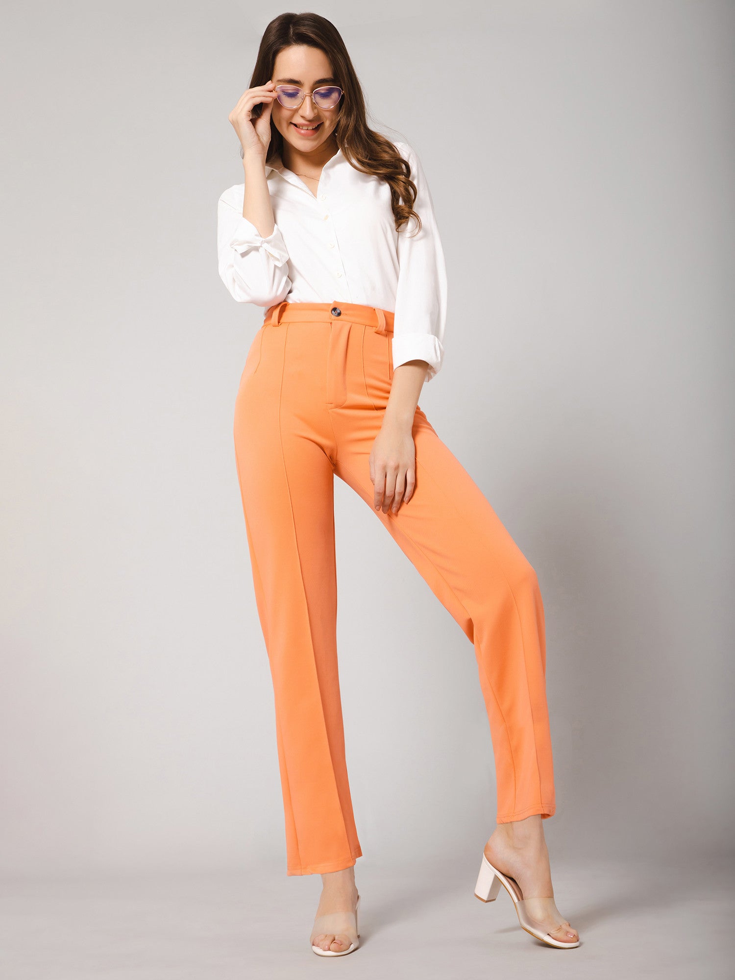 KOTTY Regular Fit Women Orange Trousers 