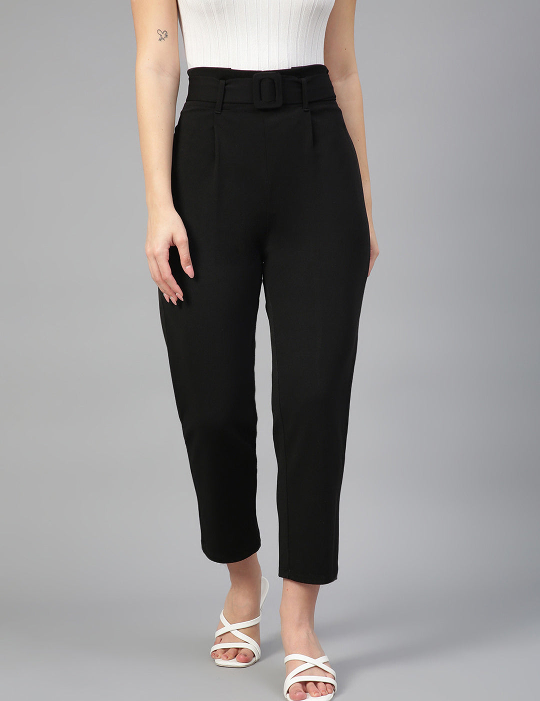 KOTTY Regular Fit Women Black Trousers 