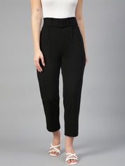 KOTTY Regular Fit Women Black Trousers 