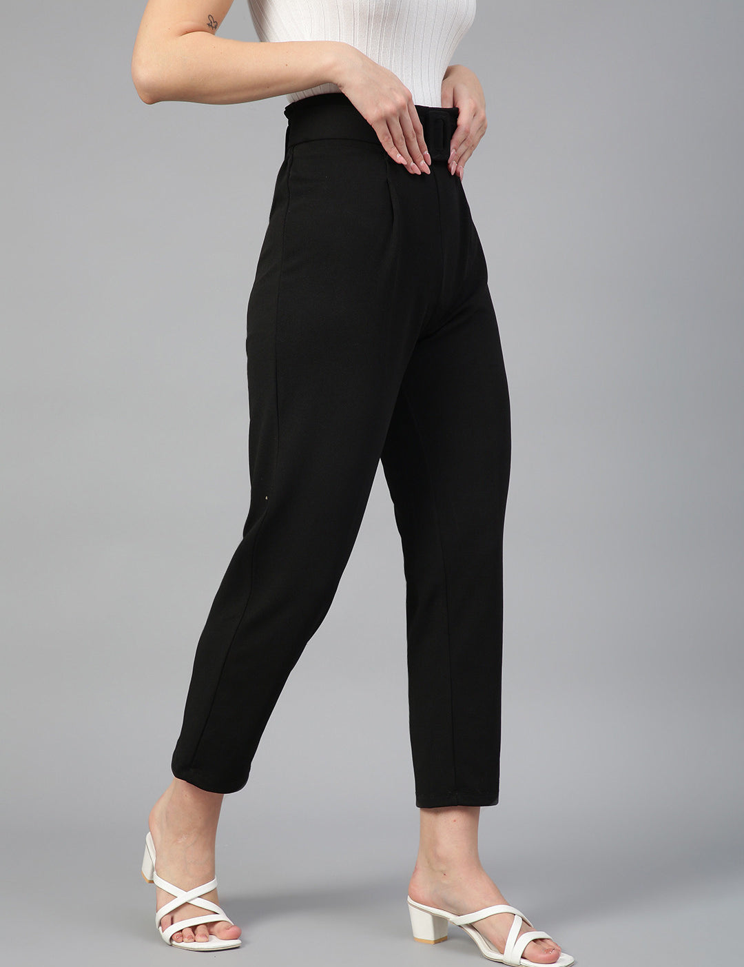 KOTTY Regular Fit Women Black Trousers 