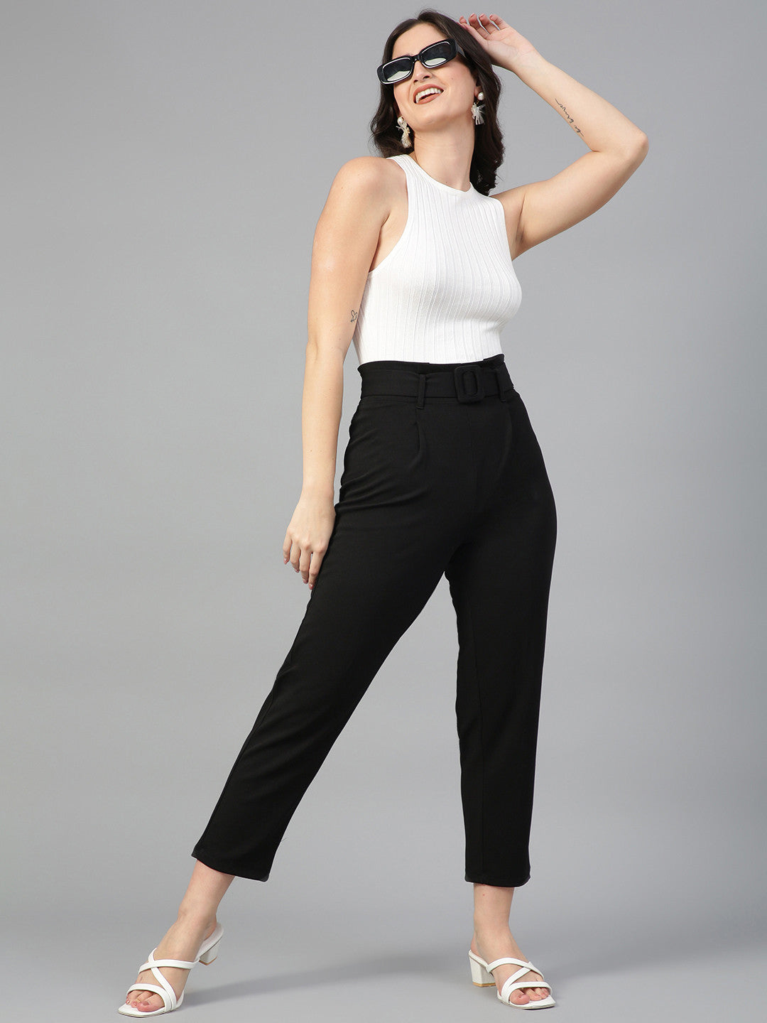 KOTTY Regular Fit Women Black Trousers 