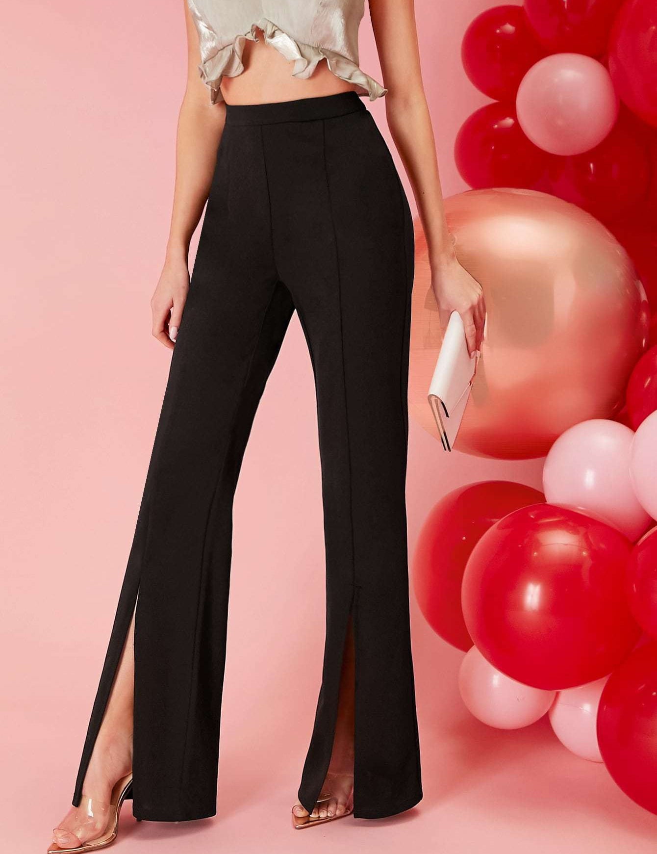 KOTTY Womens Solid Attractive High Rise Pant