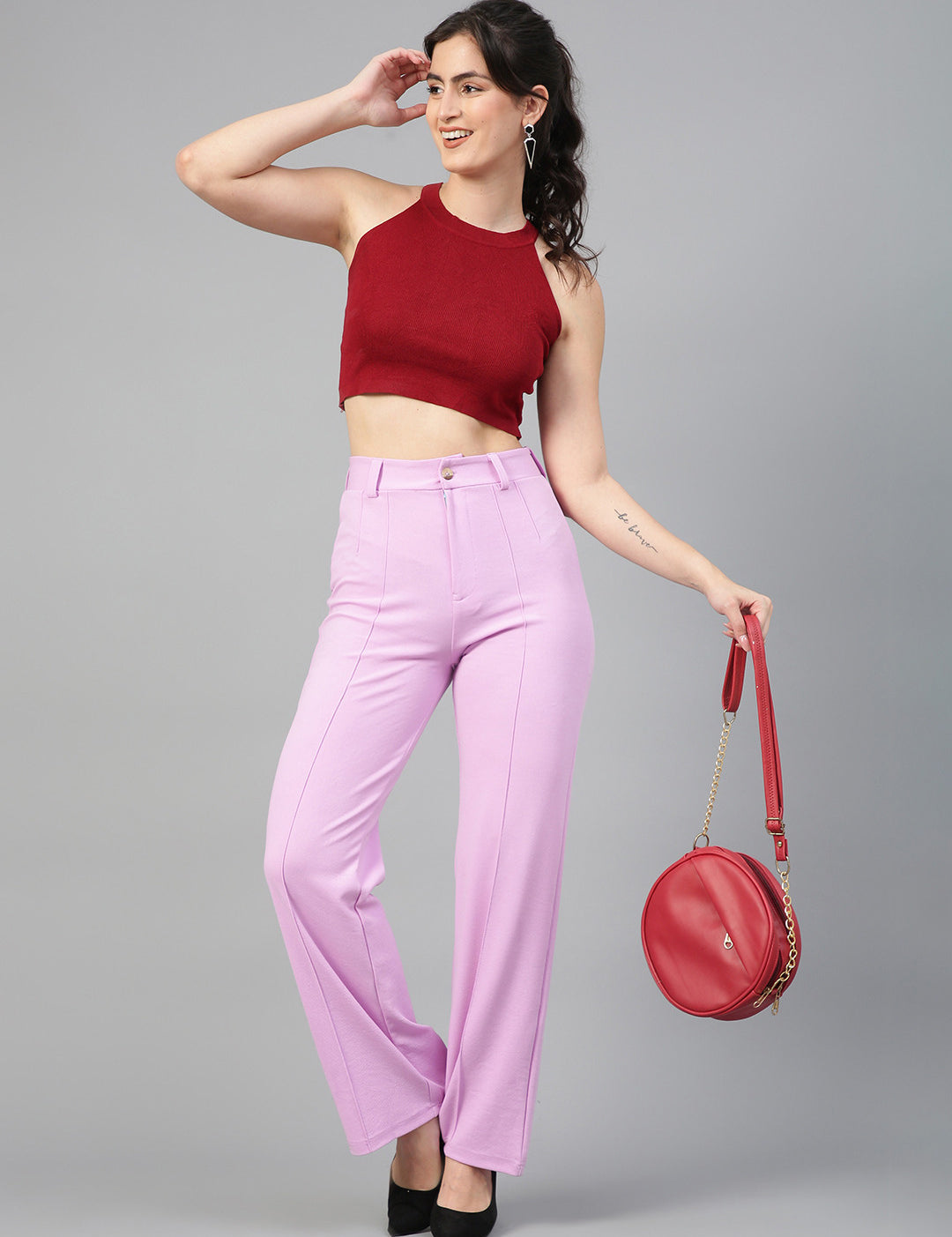 KOTTY Regular Fit Women Purple Trousers 