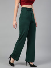 KOTTY Womens High Rise Viscose Rayon Solid Trousers