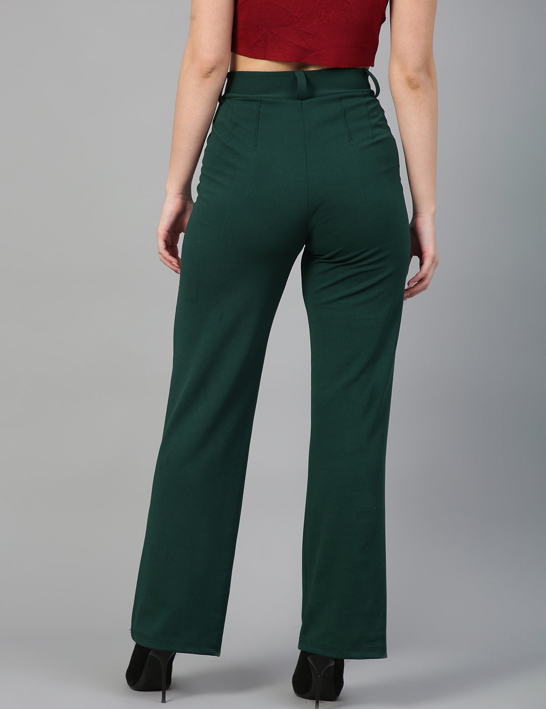 KOTTY Womens High Rise Viscose Rayon Solid Trousers