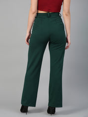 KOTTY Womens High Rise Viscose Rayon Solid Trousers