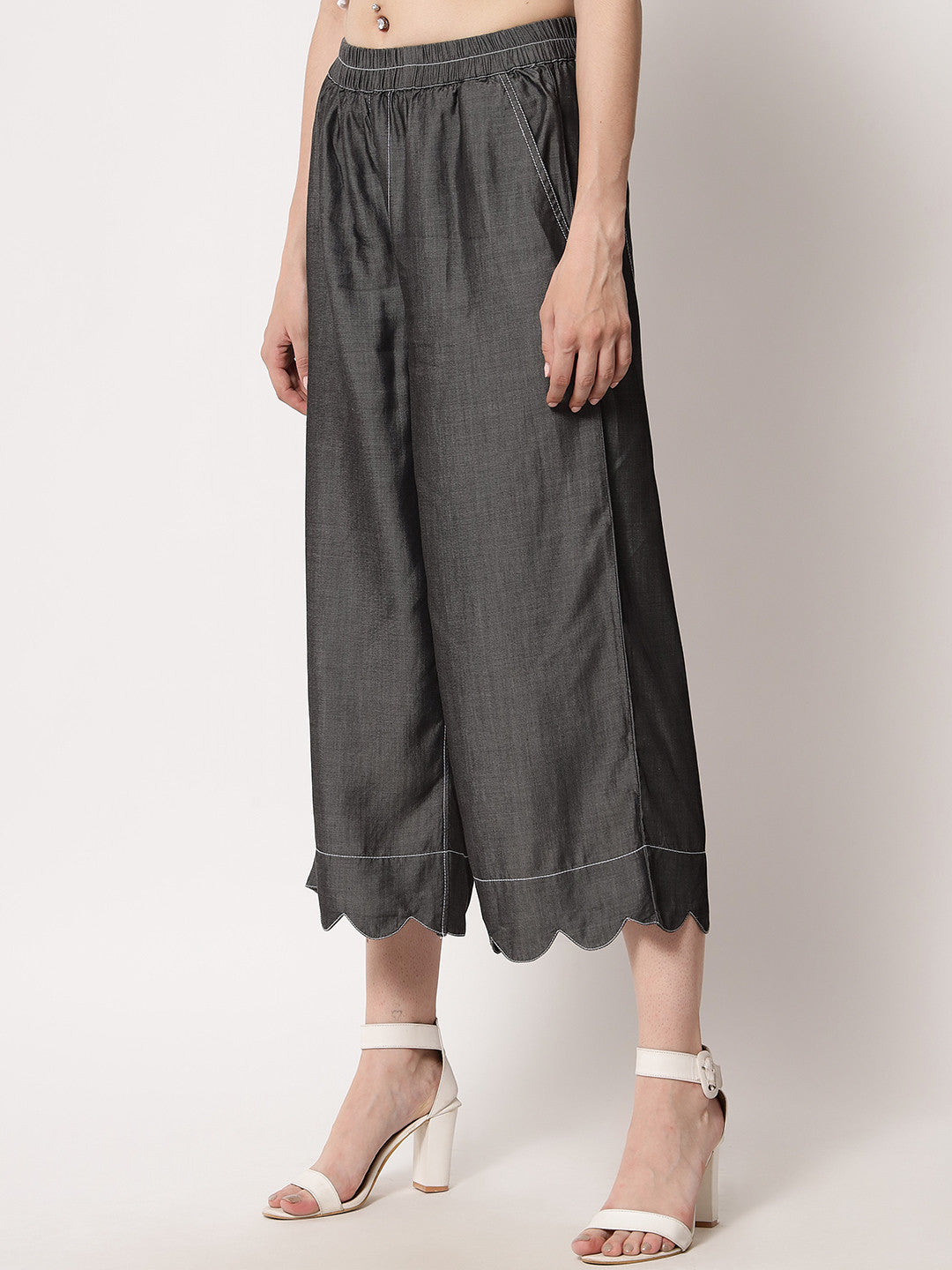 KOTTY Regular Fit Women Grey Trousers 