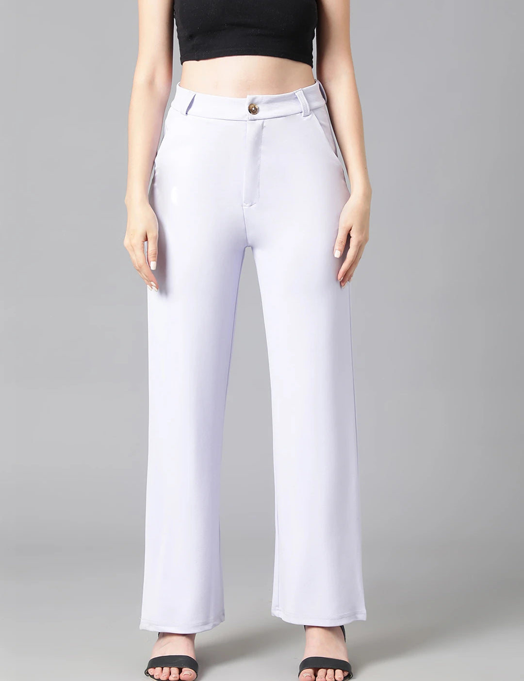 KOTTY Womens Solid Attractive High Rise Pant