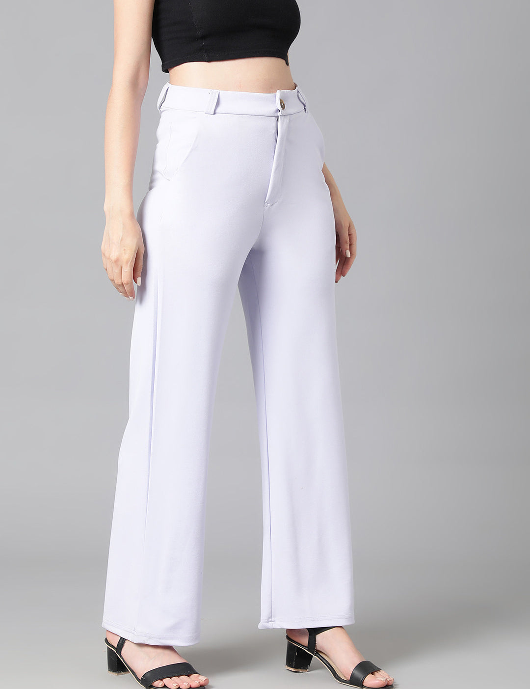 KOTTY Womens Solid Attractive High Rise Pant