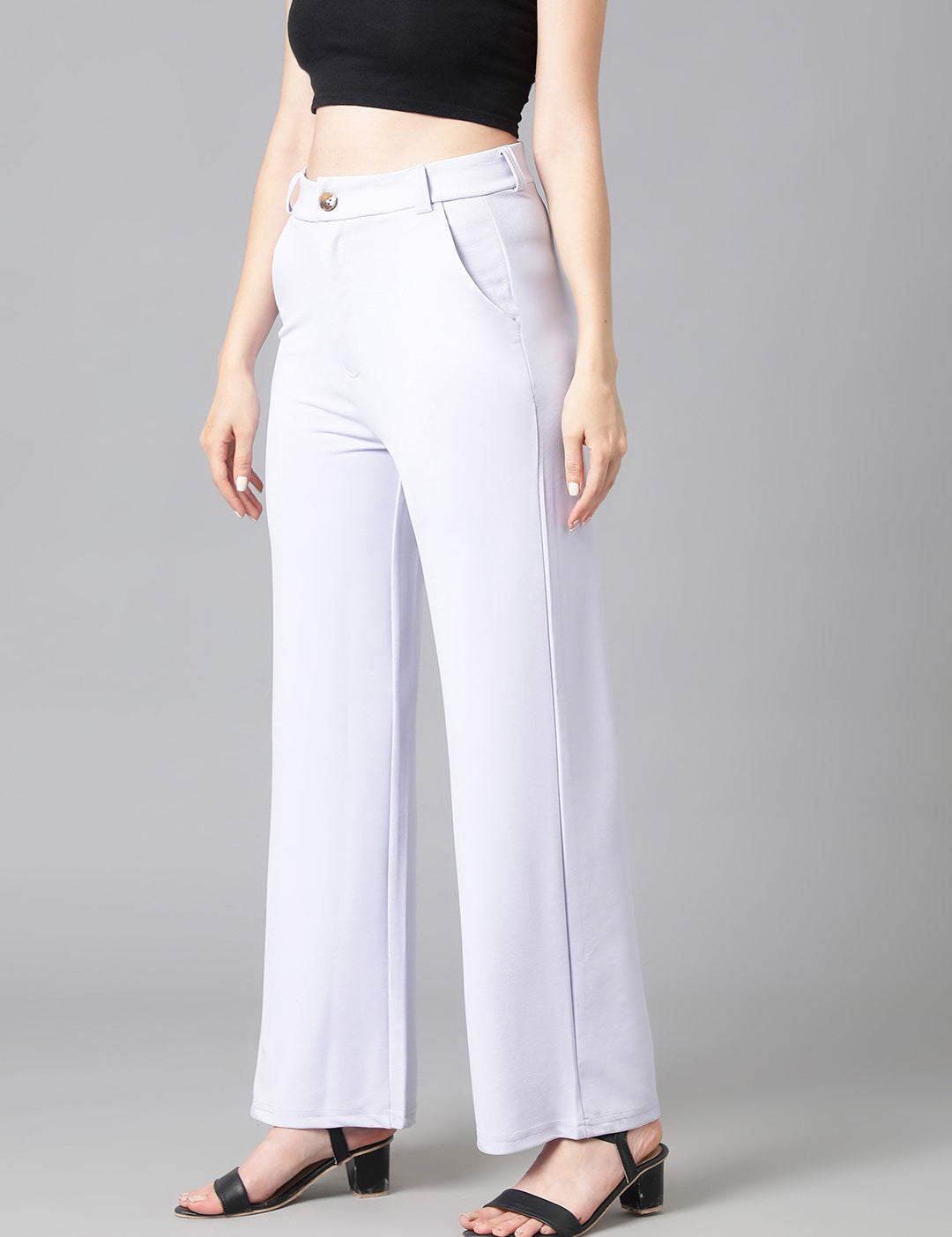 KOTTY Womens Solid Attractive High Rise Pant
