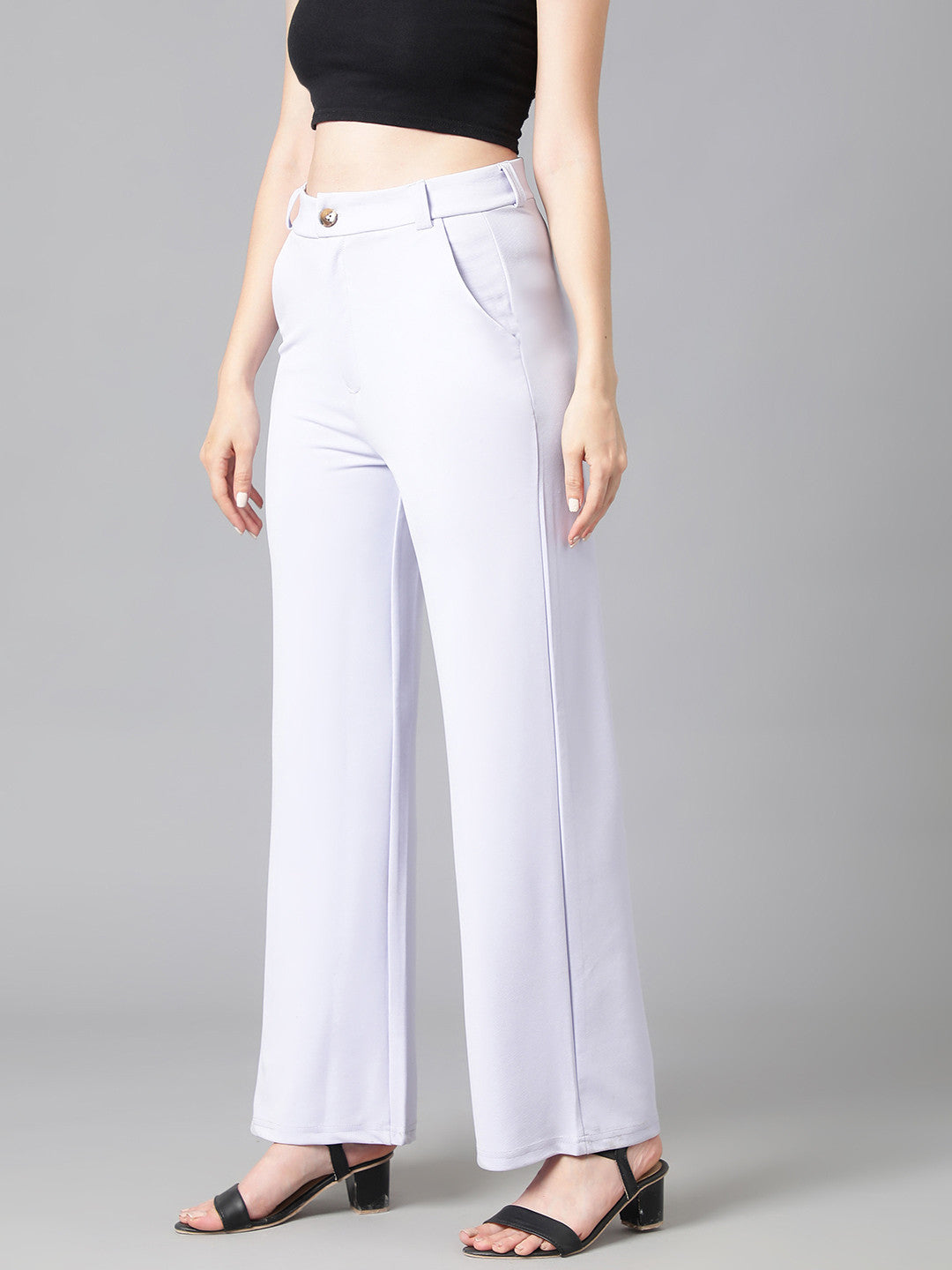 KOTTY Womens Solid Attractive High Rise Pant