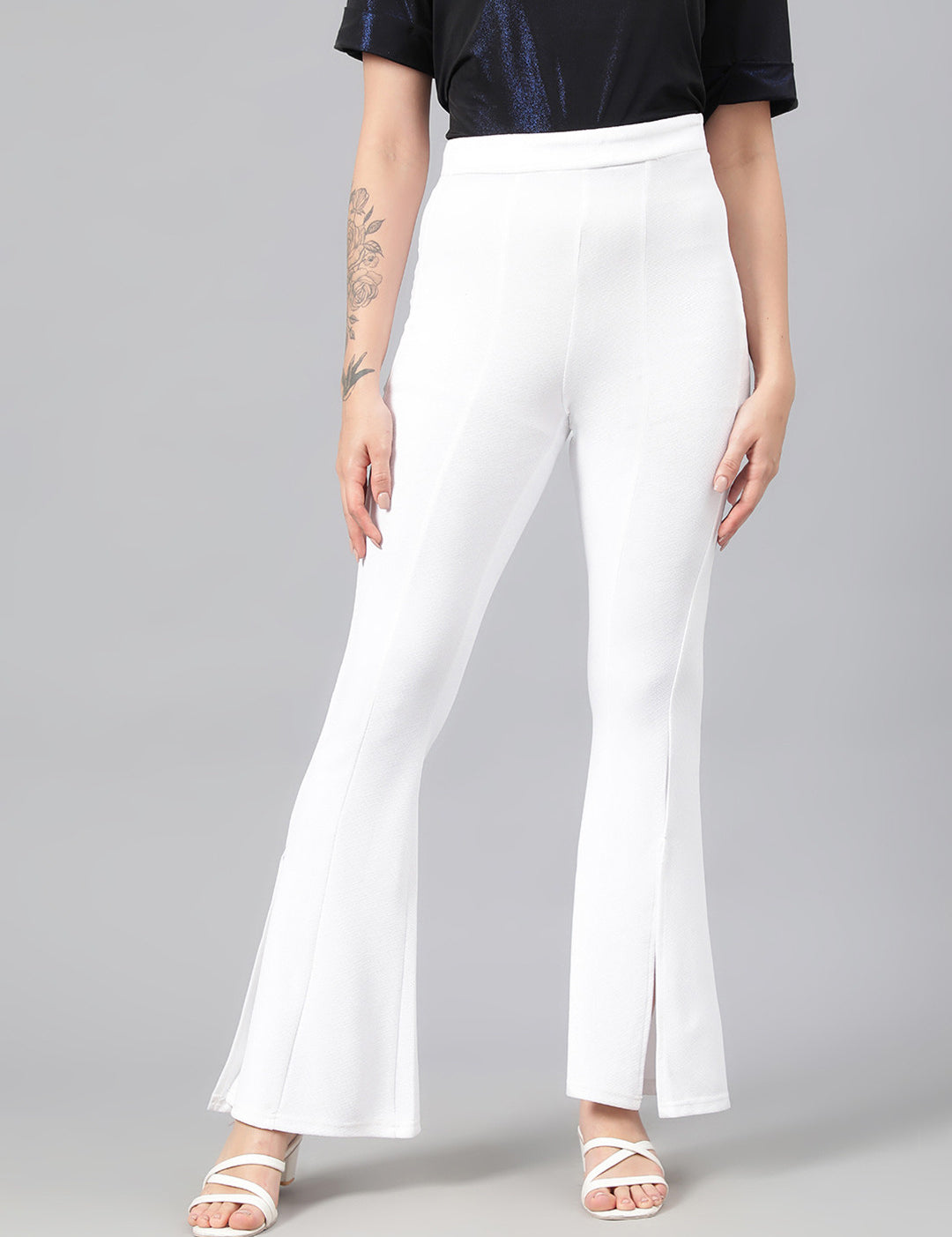 KOTTY Womens Solid Attractive High Rise Pant