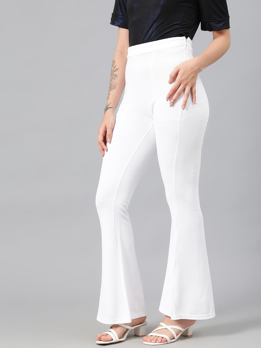 KOTTY Womens Solid Attractive High Rise Pant