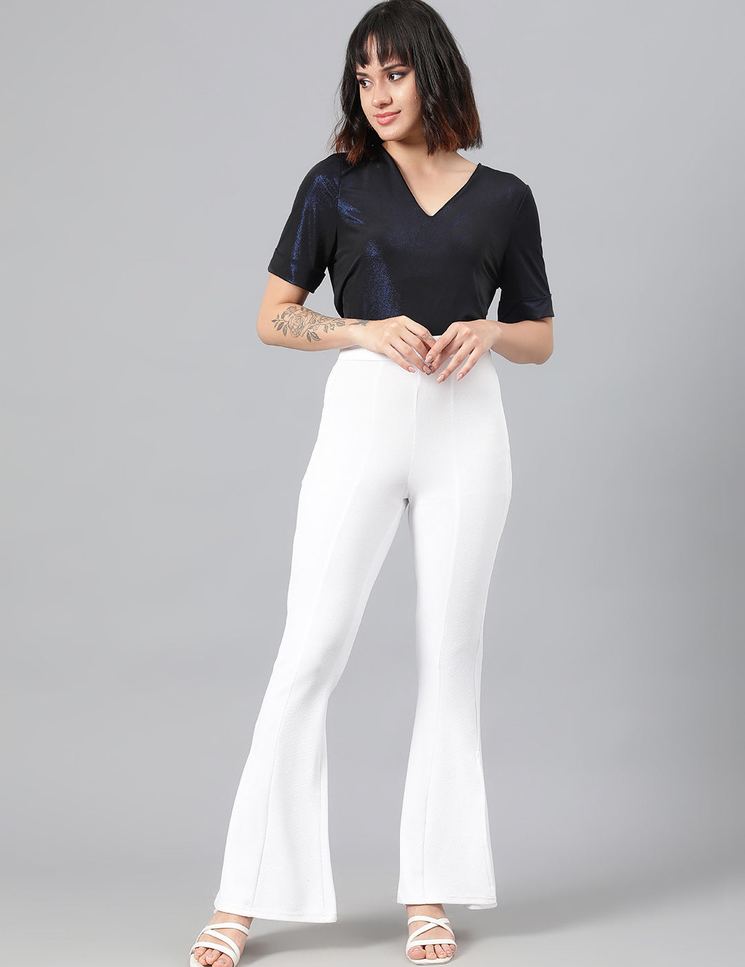 KOTTY Womens Solid Attractive High Rise Pant