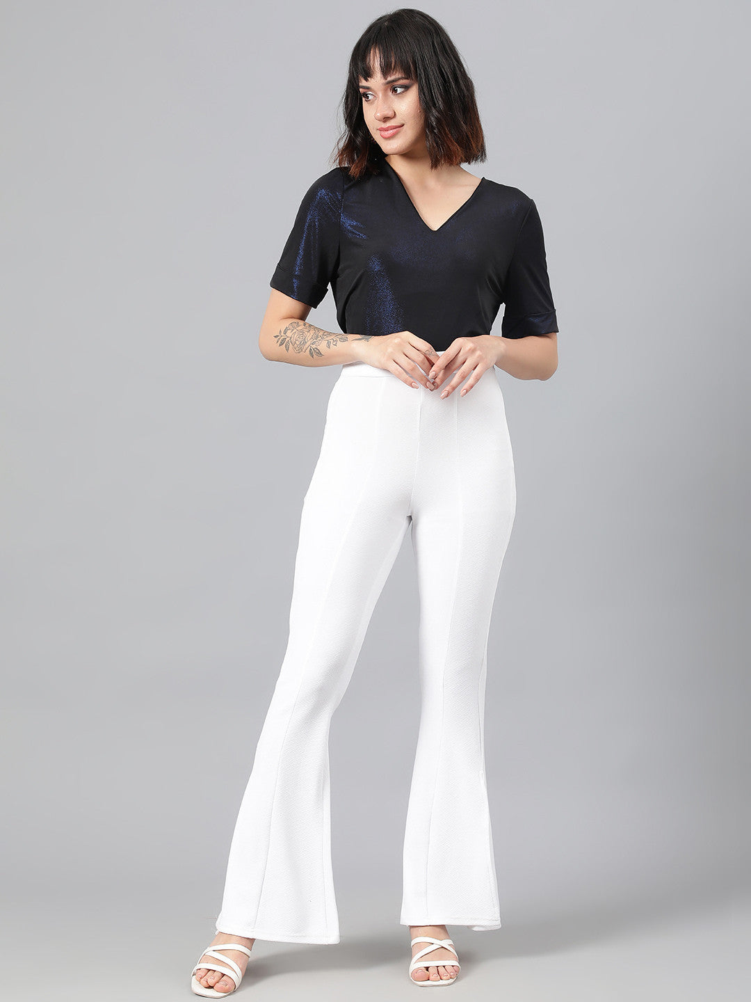KOTTY Womens Solid Attractive High Rise Pant