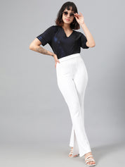 KOTTY Womens Solid Attractive High Rise Pant