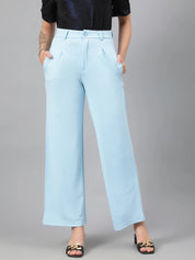 KOTTY Regular Fit Women Light Blue Trousers 