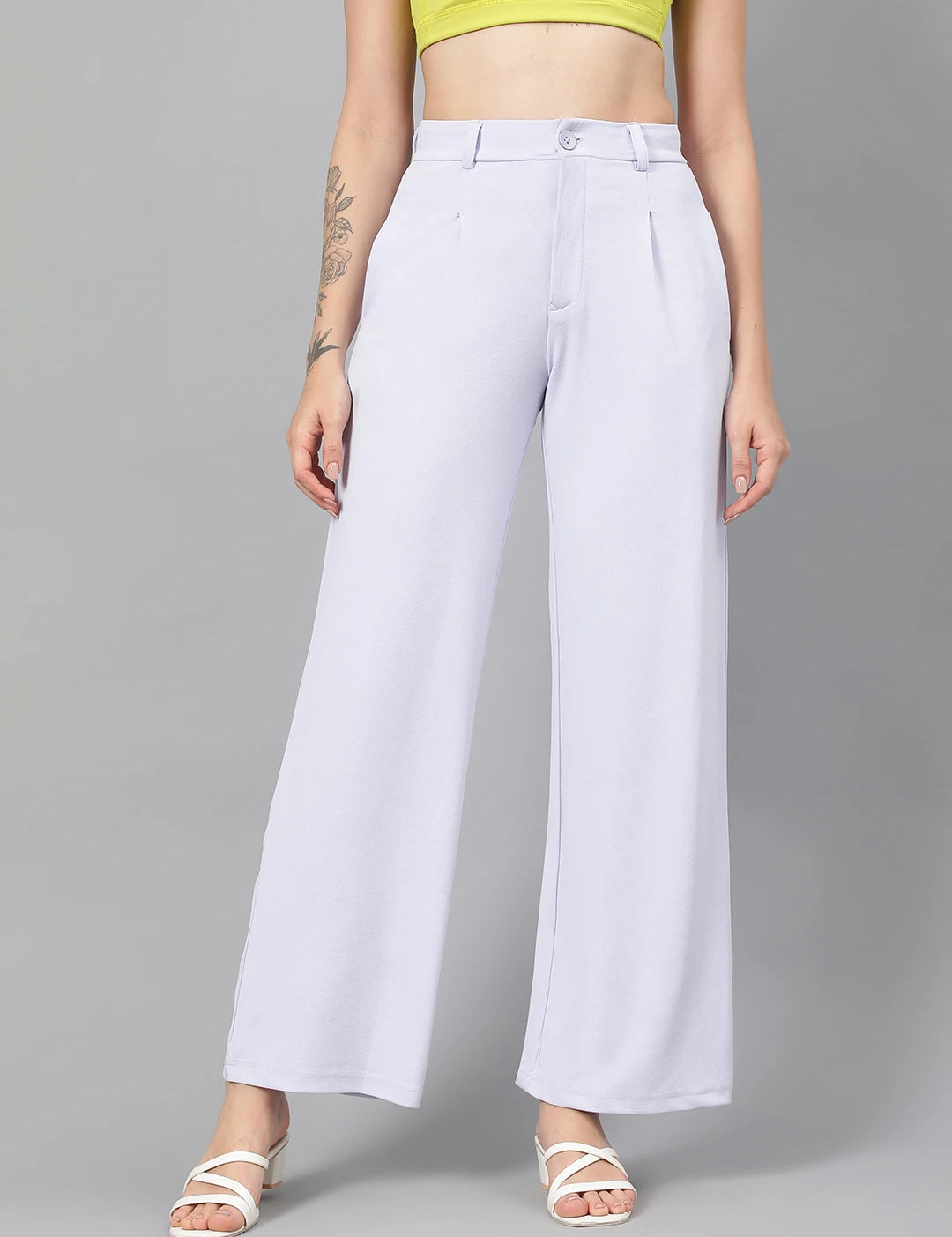 KOTTY Womens Solid Attractive High Rise Pant