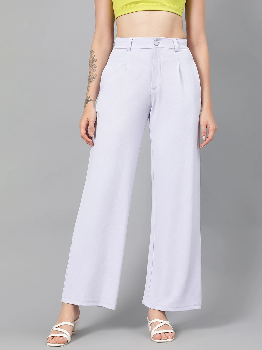 KOTTY Womens Solid Attractive High Rise Pant