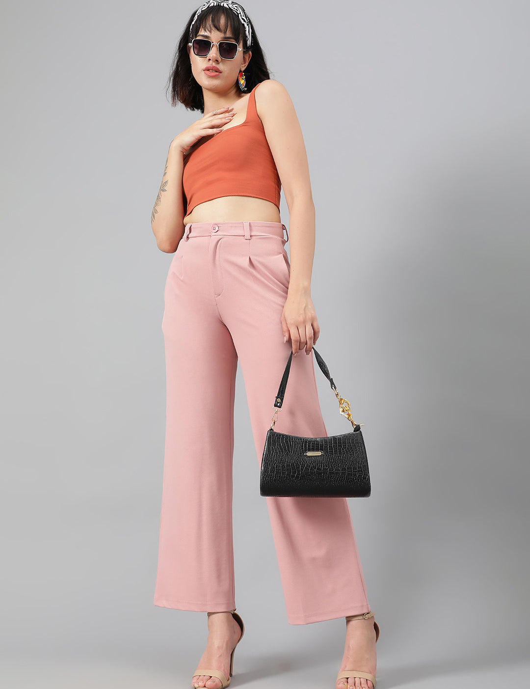 KOTTY Regular Fit Women Pink Trousers 