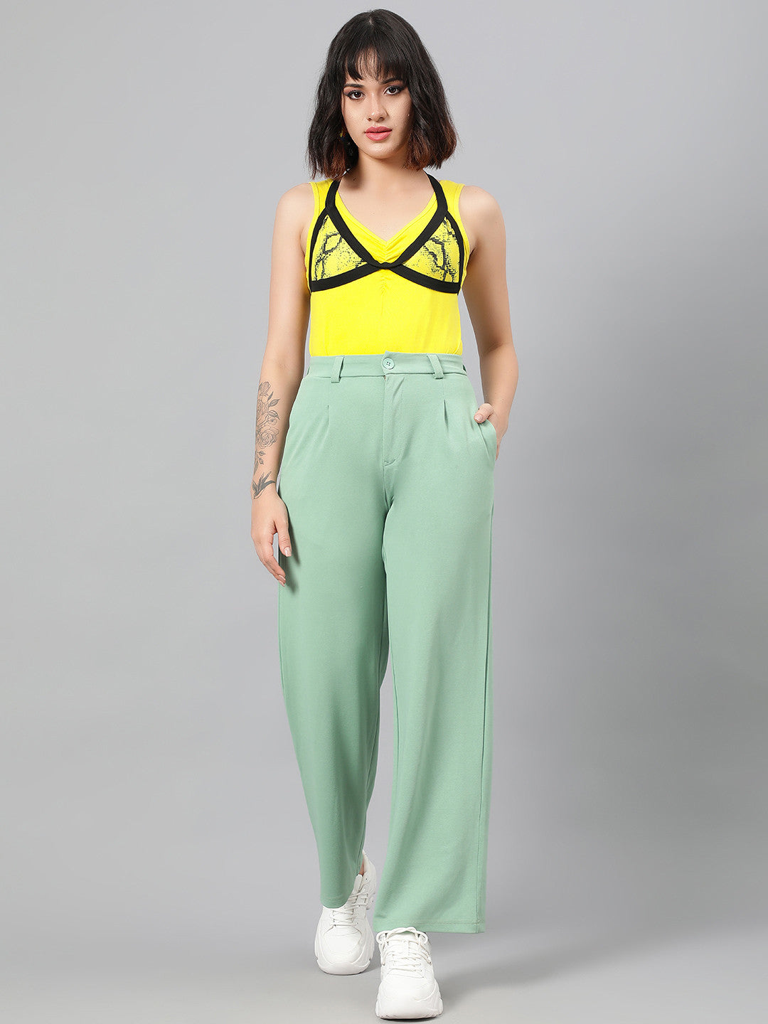 KOTTY Regular Fit Women Green Trousers 