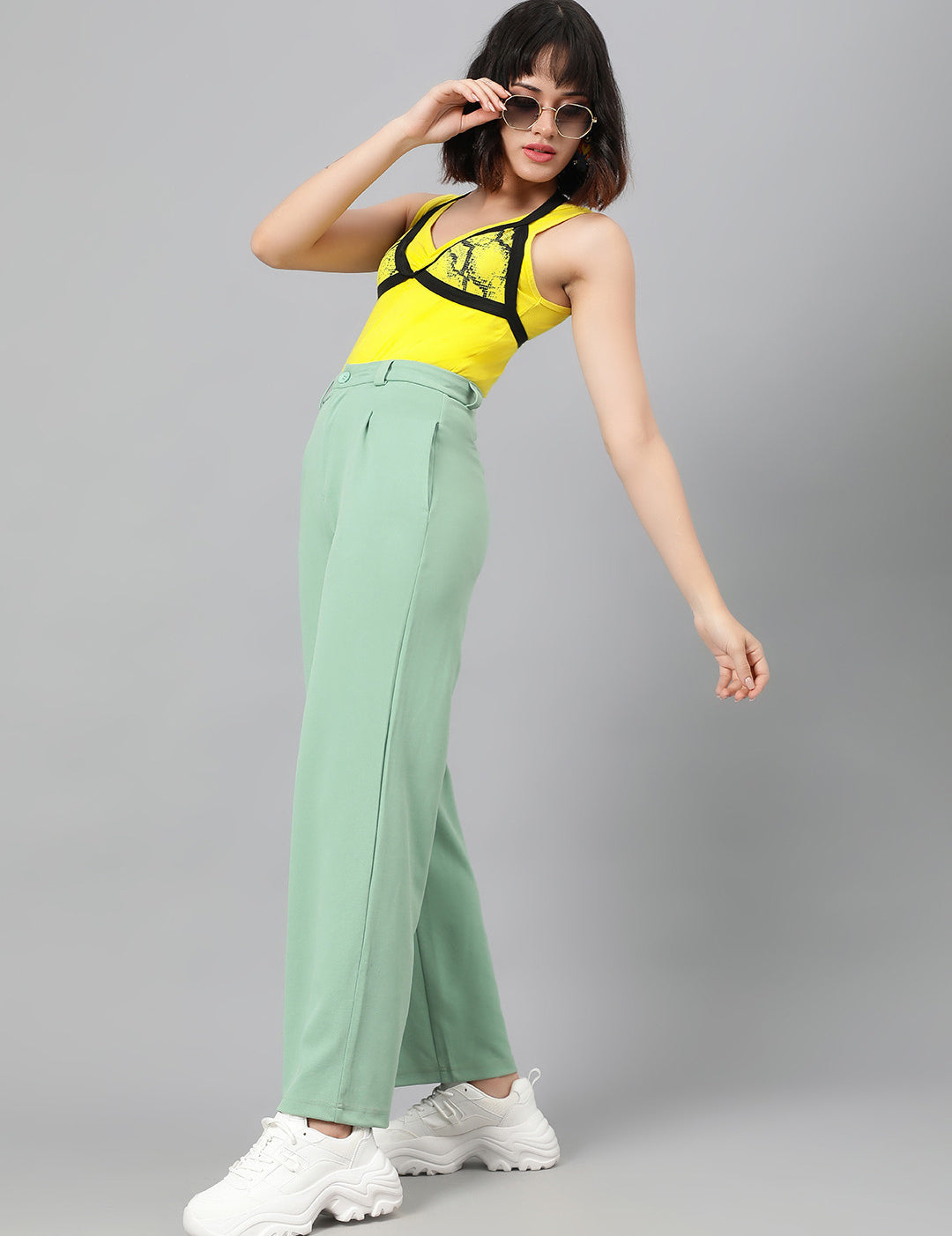 KOTTY Regular Fit Women Green Trousers 