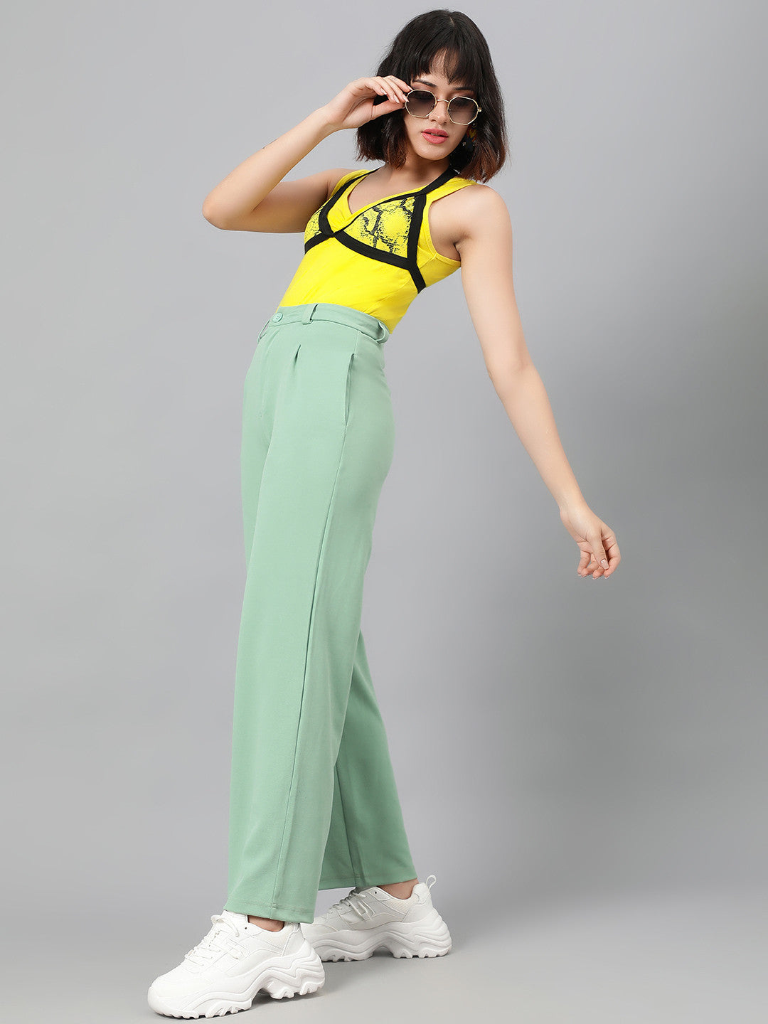 KOTTY Regular Fit Women Green Trousers 