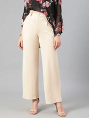 KOTTY Regular Fit Women Beige Trousers 