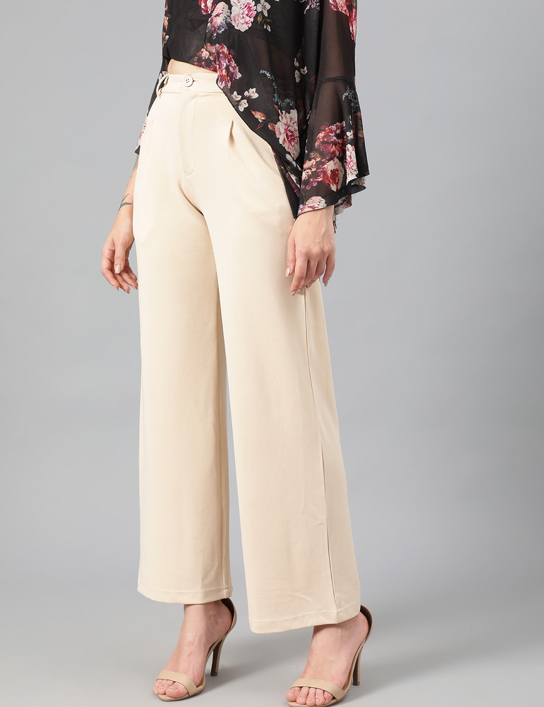KOTTY Regular Fit Women Beige Trousers 