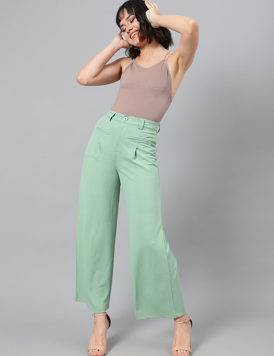 KOTTY Regular Fit Women Green Trousers 