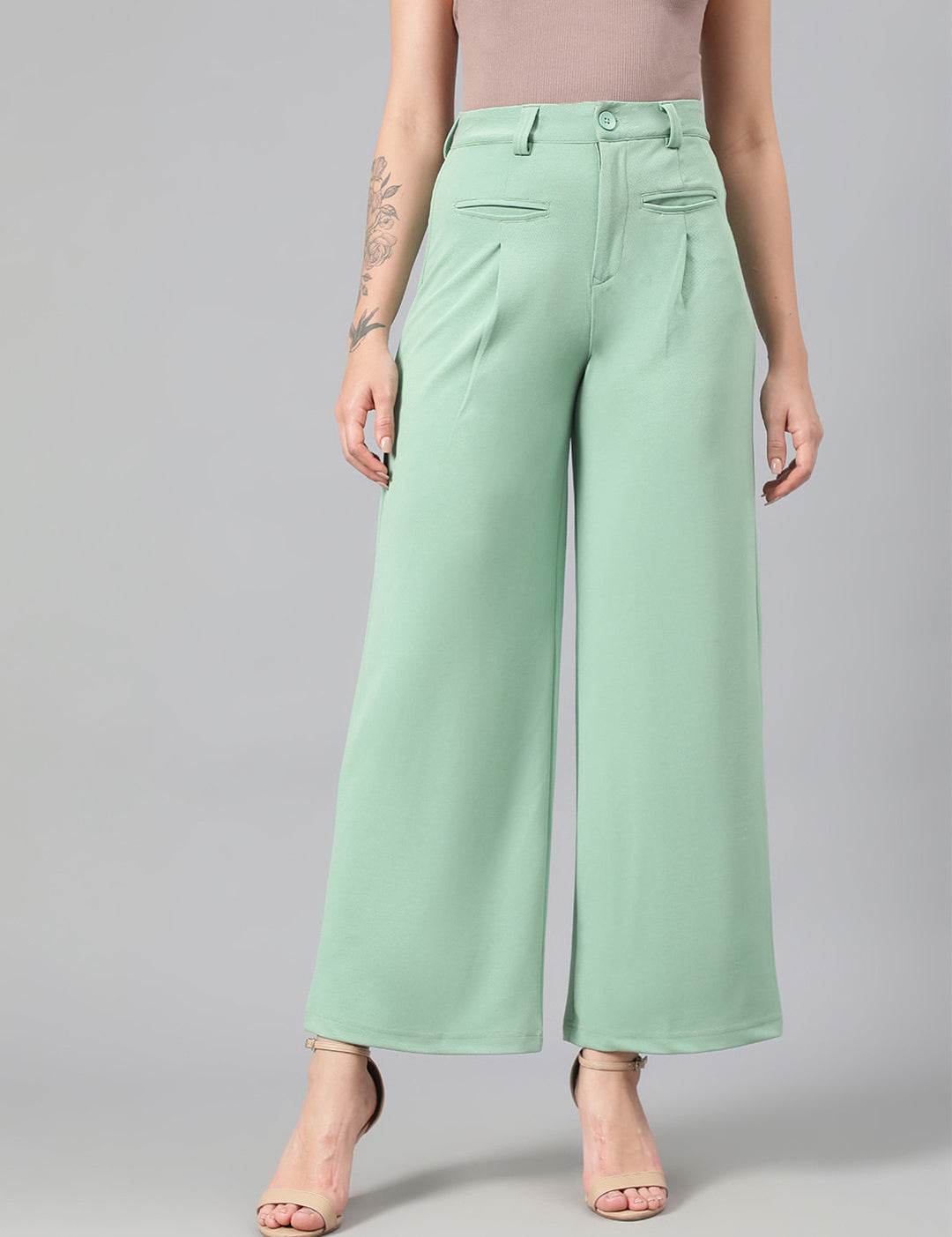 KOTTY Regular Fit Women Green Trousers 