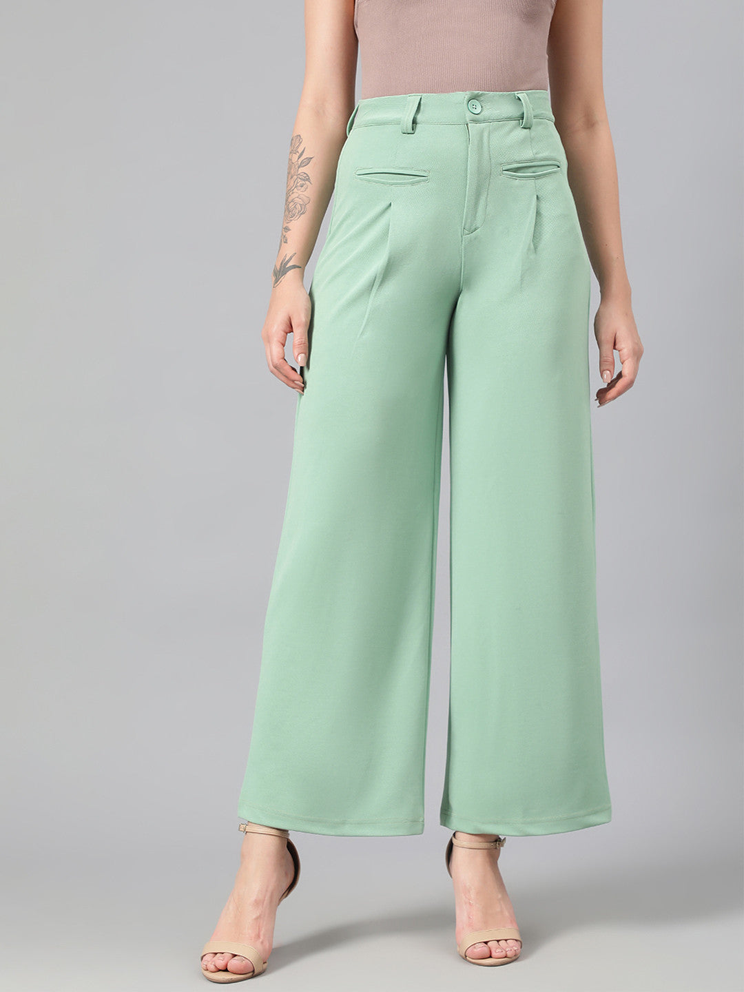KOTTY Regular Fit Women Green Trousers 