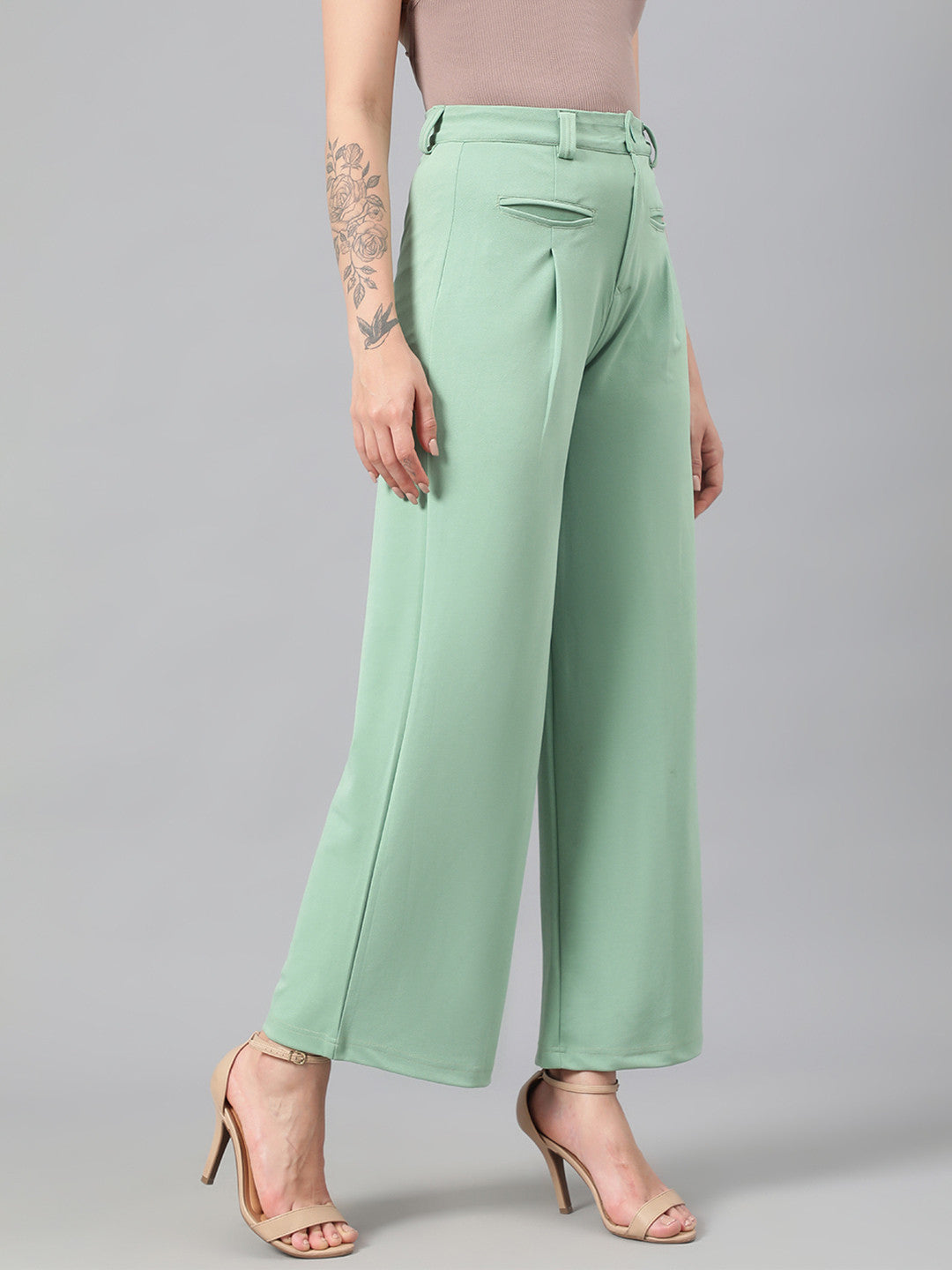 KOTTY Regular Fit Women Green Trousers 