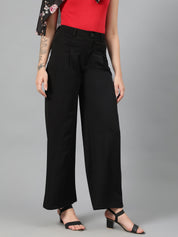 KOTTY Regular Fit Women Black Trousers 