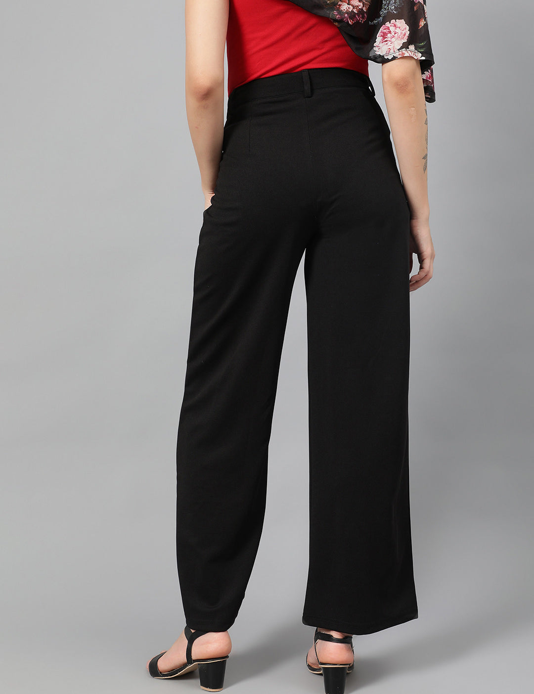 KOTTY Regular Fit Women Black Trousers 